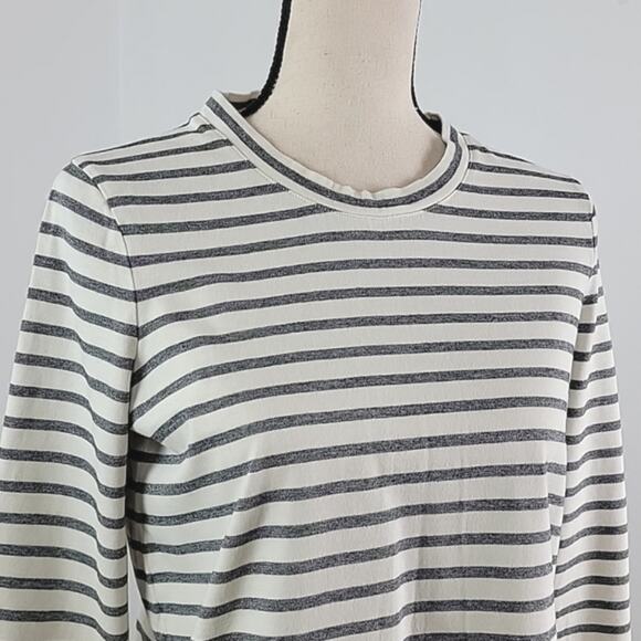Madewell Keys 3/4 Sleeve Stripe Top in Natural Soft Gray XS - Picture 2 of 14